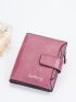 Letter Graphic Small Wallet Snap Button Coral Pink