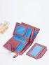 Letter Graphic Small Wallet Snap Button Coral Pink