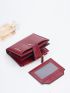 Letter Graphic Small Wallet Snap Button Black