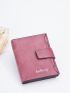 Letter Graphic Small Wallet Snap Button Coral Pink