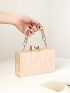 Marble Graphic Box Bag Mini Chain Strap