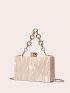 Marble Graphic Box Bag Mini Chain Strap