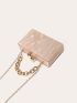 Marble Graphic Box Bag Mini Chain Strap