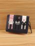 Cat Patch Detail Small Wallet PU Cute