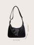 Black Hobo Bag PU Minimalist