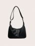 Black Hobo Bag PU Minimalist