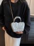 Rhinestone Decor Chain Box Bag Top Handle