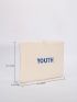 Letter Graphic Square Bag Zipper Fashion