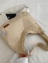 Patch Detail Hobo Bag Casual
