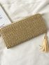 Tassel Decor Long Wallet Straw Vacation
