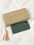 Tassel Decor Long Wallet Straw Vacation
