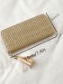 Tassel Decor Long Wallet Straw Vacation