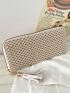 Metallic Gold Long Wallet Funky Crocodile Embossed Zipper PU