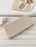 Metallic Gold Long Wallet Funky Crocodile Embossed Zipper PU