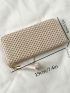 Metallic Gold Long Wallet Funky Crocodile Embossed Zipper PU
