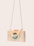 Eye Graphic Box Bag Small Beaded Strap