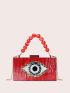 Eye Graphic Box Bag Small Beaded Strap