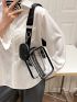 Clear Square Bag Mini With Coin Purse Black