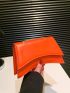Small Flap Novelty Bag Grommet Eyelet Detail Neon Orange