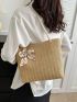 Casual Beach One Shoulder Bag For Women Tote Designer Woven Straw Travel Bag