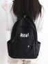 Letter Graphic Classic Backpack Medium Black