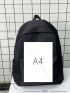 Letter Graphic Classic Backpack Medium Black