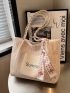 Twilly Scarf Decor Straw Bag Medium Vacation