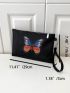 Butterfly Graphic Square Bag Zipper Black