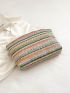 Striped Pattern Straw Bag Small Vacation