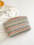 Striped Pattern Straw Bag Small Vacation