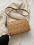 Small Square Bag Quilted Khaki Flap Design