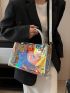 Medium Square Bag Double Handle Holographic