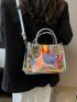 Medium Square Bag Double Handle Holographic