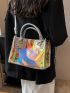 Medium Square Bag Double Handle Holographic