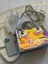 Medium Square Bag Double Handle Holographic