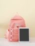 4pcs Bag Set Backpack Cartoon Pattern Shopper Bag Square Bag