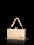 Small Box Bag Beaded Handle Fashion Style