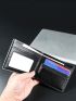 Black Small Wallet Solid Color Fold Over