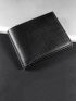 Black Small Wallet Solid Color Fold Over