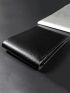 Black Small Wallet Solid Color Fold Over