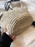Medium Straw Bag Tassel Decor For Vacation