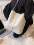 Solid White Bucket Bag Minimalist & Elegant Style