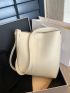 Solid White Bucket Bag Minimalist & Elegant Style
