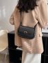 Small Square Bag Black Metal Decor