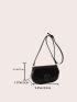 Circle Decor Flap Saddle Bag Fashion Black