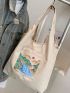 Landscape Graphic Shopper Bag Canvas Casual
