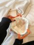 Small Crochet Bag Two Tone Double Handle No-closure Polyester