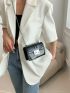 Mini Metal Decor Flap Square Bag Chain Fashion