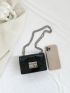 Mini Square Bag Metallic Pattern Chain Strap