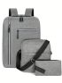 3pcs Two Tone Laptop Backpack Set Fashion